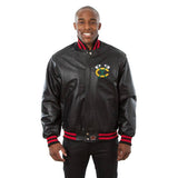 Chicago Blackhawks Full Leather Jacket - Black