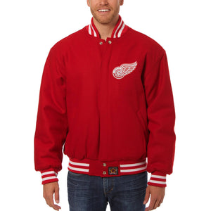 Detroit Red Wings Embroidered  All Wool Jacket - Red