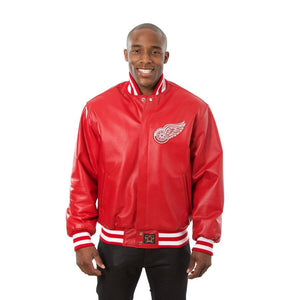 Detroit Red Wings Full Leather Jacket - Red