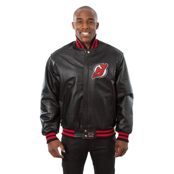 New Jersey Devils Full Leather Jacket - Black