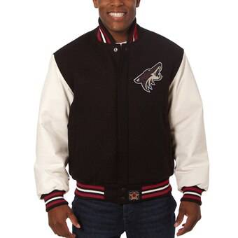 Arizona Coyotes Two-Tone Wool and Leather Jacket - Black