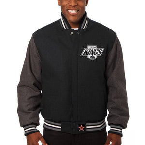 Los Angeles Kings Embroidered All Wool Two-Tone Jacket - Black/Gray