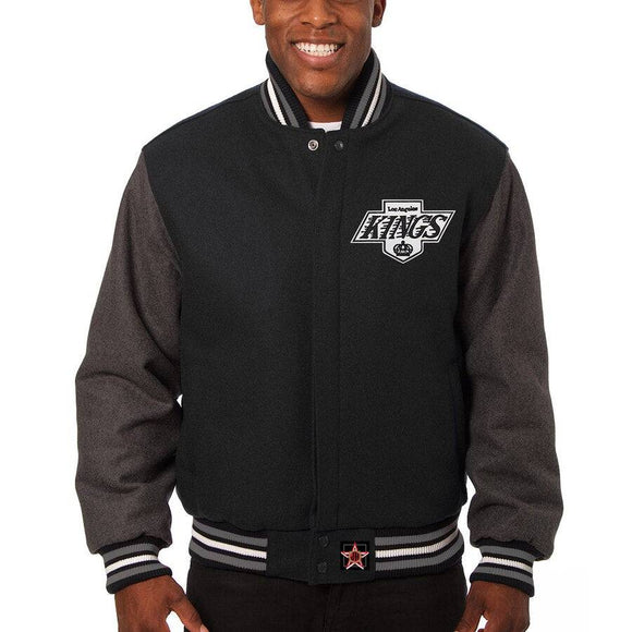 Los Angeles Kings Embroidered All Wool Two-Tone Jacket - Black/Gray