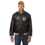 New York Rangers Full Leather Jacket - Black