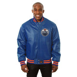 Edmonton Oilers Full Leather Jacket - Royal