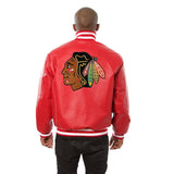 Chicago Blackhawks Full Leather Jacket - Red