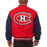 Montreal Canadiens Embroidered Wool Two-Tone Jacket - Red/Navy