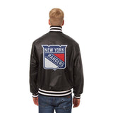 New York Rangers Full Leather Jacket - Black