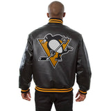 Pittsburgh Penguins Full Leather Jacket - Black