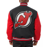 New Jersey Devils  Embroidered All Wool Two-Tone Jacket - Black/Red