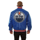 Edmonton Oilers Full Leather Jacket - Royal