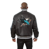 San Jose Sharks Full Leather Jacket - Black