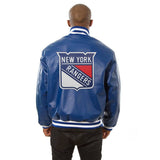 New York Rangers Full Leather Jacket - Royal