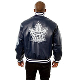 Toronto Maple Leafs Alternate Logo Full Leather Jacket - Navy