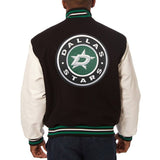 Dallas Stars Two-Tone Wool and Leather Jacket - Black/White