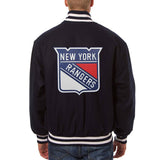 New York Rangers Embroidered All Wool Jacket - Navy