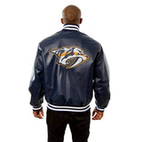 Nashville Predators Full Leather Jacket - Navy