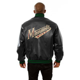 Minnesota Wild Full Leather Jacket - Black