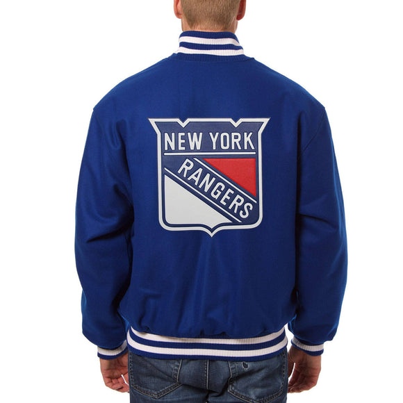 New York Rangers Embroidered All Wool Jacket - Royal