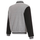 Las Vegas Raiders Two-Tone Reversible Fleece Jacket - Gray/Black