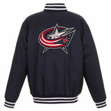 Columbus Blue Jackets Poly Twill Jacket - Navy