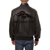 Denver Broncos JH Design Tonal Leather Jacket - Black