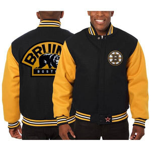 Boston Bruins Embroidered Wool Jacket - Black