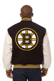 Boston Bruins Two-Tone Wool and Leather Jacket - Black