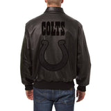 Indianapolis Colts JH Design Tonal All Leather Jacket - Black