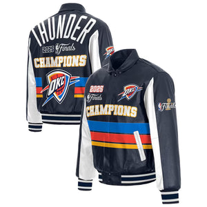 Oklahoma City Thunder 2025 NBA Champions Leather Jacket by JH Design - J.H. Sports Jackets