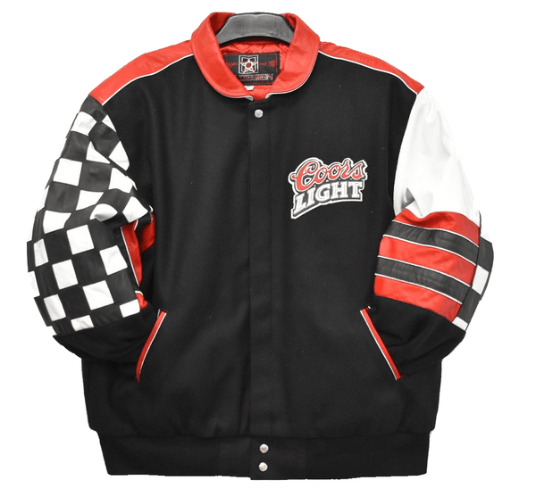 Coors Light Racing Leather and Wool Jacket Special Edition Black J.H. Sports Jackets