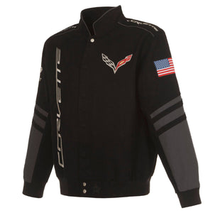 Corvette C7 Embroidered Cotton Twill Jacket - Black