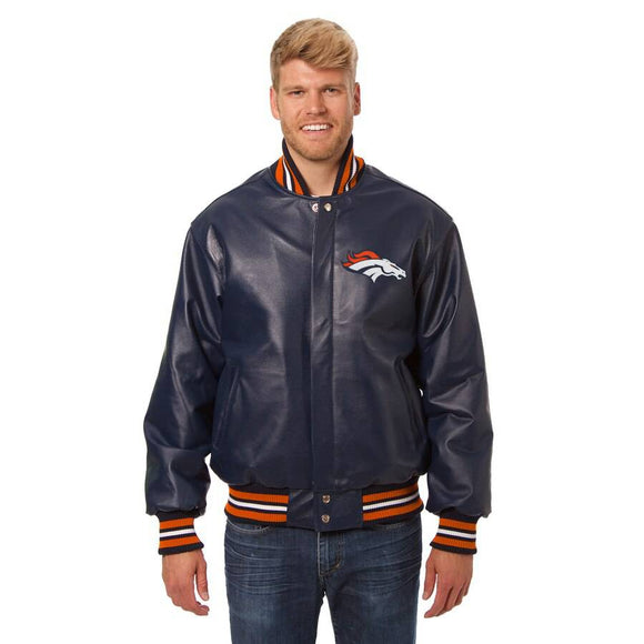 Denver Broncos JH Design Leather Jacket - Navy