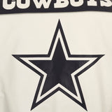 Dallas Cowboys JH Design Leather Jacket With Leather Applique - White