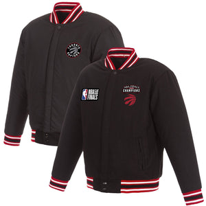 Toronto Raptors JH Design 2019 NBA Finals Champions Reversible Wool Jacket with Nylon Lining - Black/Red