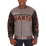 San Francisco Giants JH Design Heathered Gray MLB Reversible Commemorative Melton Jacket