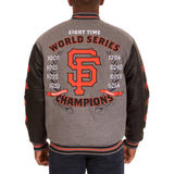 San Francisco Giants JH Design Heathered Gray MLB Reversible Commemorative Melton Jacket