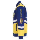 NASCAR Sunoco Racing JH Design Full-Snap Twill Uniform Jacket – Royal/Yellow - J.H. Sports Jackets