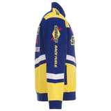 NASCAR Sunoco Racing JH Design Full-Snap Twill Uniform Jacket – Royal/Yellow - J.H. Sports Jackets