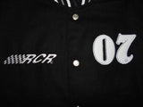 Jack Daniel's Vintage Wool & Leather Reversible Jacket w/ Embroidered Logos - Black