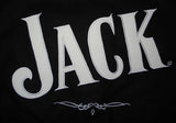 Jack Daniel's Vintage Wool & Leather Reversible Jacket w/ Embroidered Logos - Black