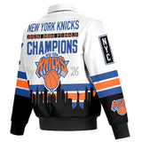 New York Knicks 2026 NBA Finals Champions JH Design Leather Full-Snap Jacket - White