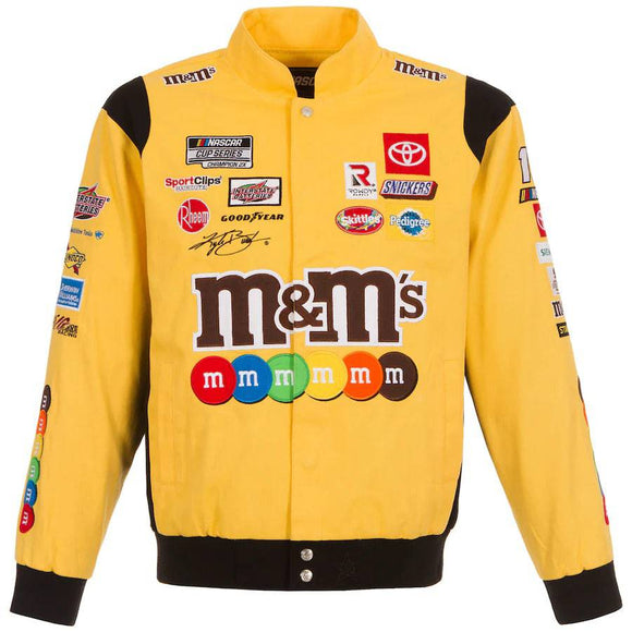 Authentic  Kyle Busch M&Ms Full-Snap Twill Uniform Jacket - Yellow JH Design