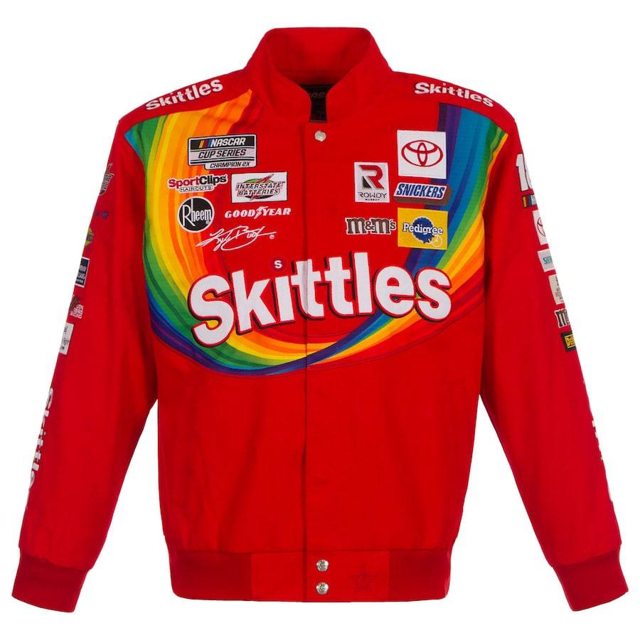 G*様 RACING CHAMPION Skittlesコラボジャケット Authentic JH Design Kyle Busch Skittles Full-Snap Twill Uniform