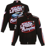 Kyle Larson Champion Full-Snap Twill  Cotton Jacket JH Design  - - Limited Edition