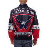 Washington Capitals JH Design 2018 Stanley Cup Champions All-Leather Jacket – Navy/Red