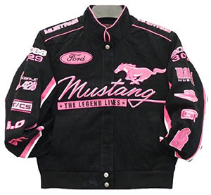 Ford Mustang Collage Women Twill Jacket - Black/Pink