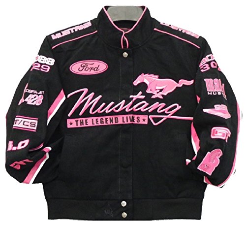 Ford Mustang Collage Women Twill Jacket - Black/Pink