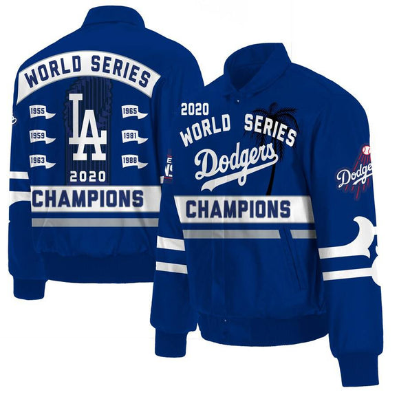 Los Angeles Dodgers JH Design 2020 World Series Champions Full-Snap Leather Jacket - Royal