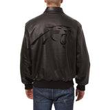 Carolina Panthers JH Design Tonal Leather Jacket - Black